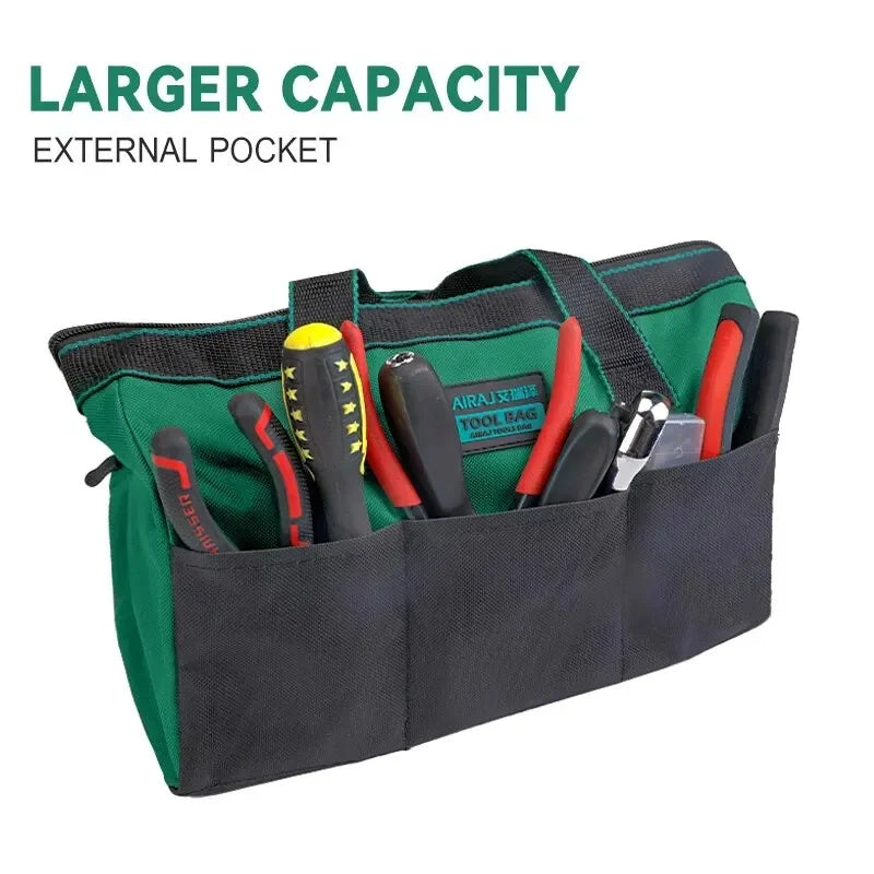 Heavy Duty 13 Inch Tool Bag - Waterproof Oxford Electrician & Woodworking Hand Tool Organizer