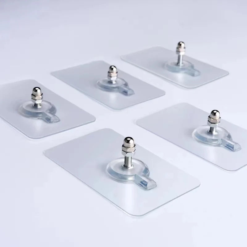 Punch-Free Screw Hooks – Adhesive Wall Picture Hangers, No-Drill Invisible Hooks for Frames