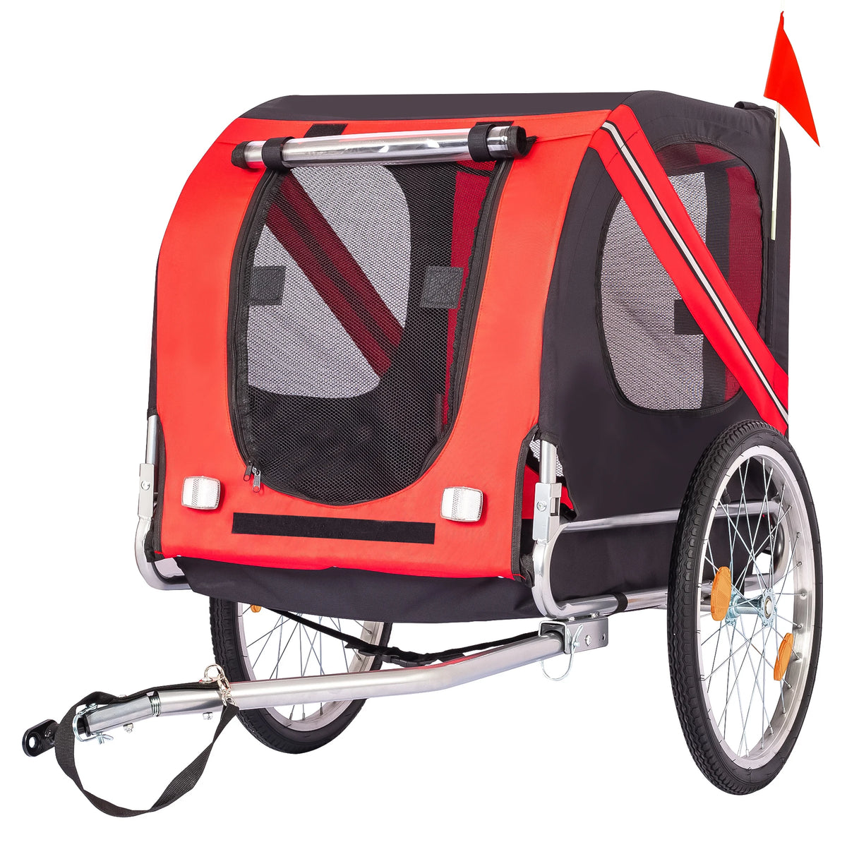 Large Dog Bike Trailer 88Lbs Capacity Pet Bicycle Carrier Foldable Oxford Fabric Universal Coupler with Quick Release Wheels