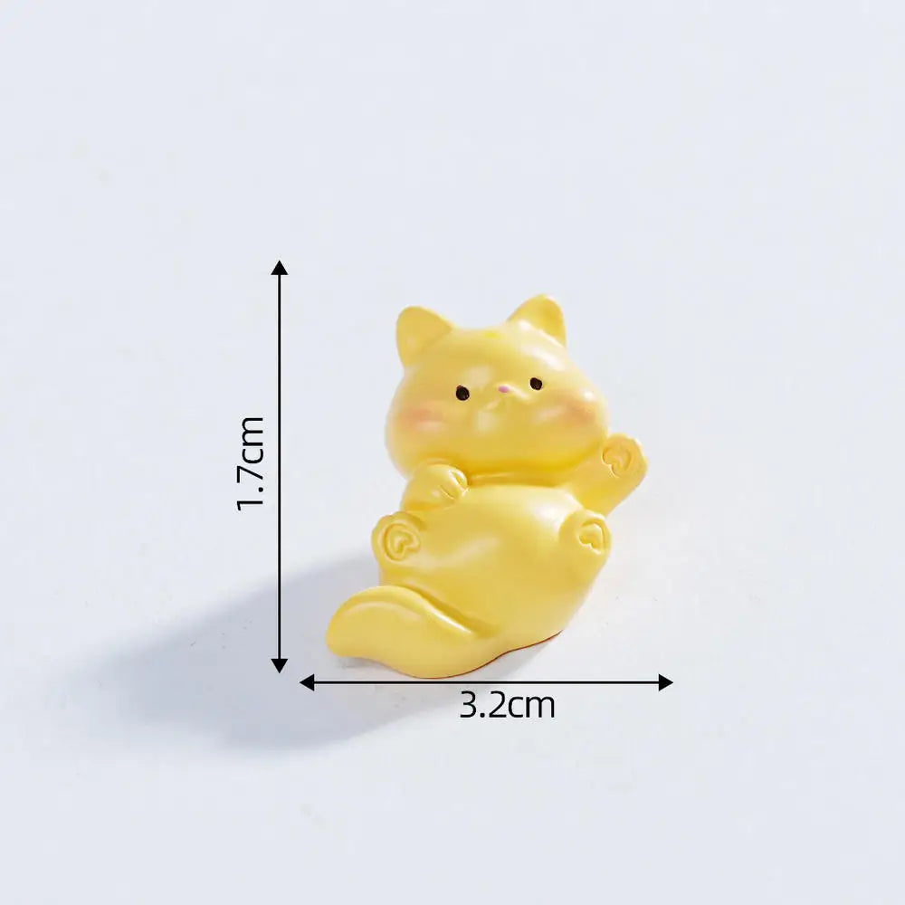 Black Cat Resin Figurine Mini Cartoon Animal Ornament Desktop Decoration Car Micro-Landscape
