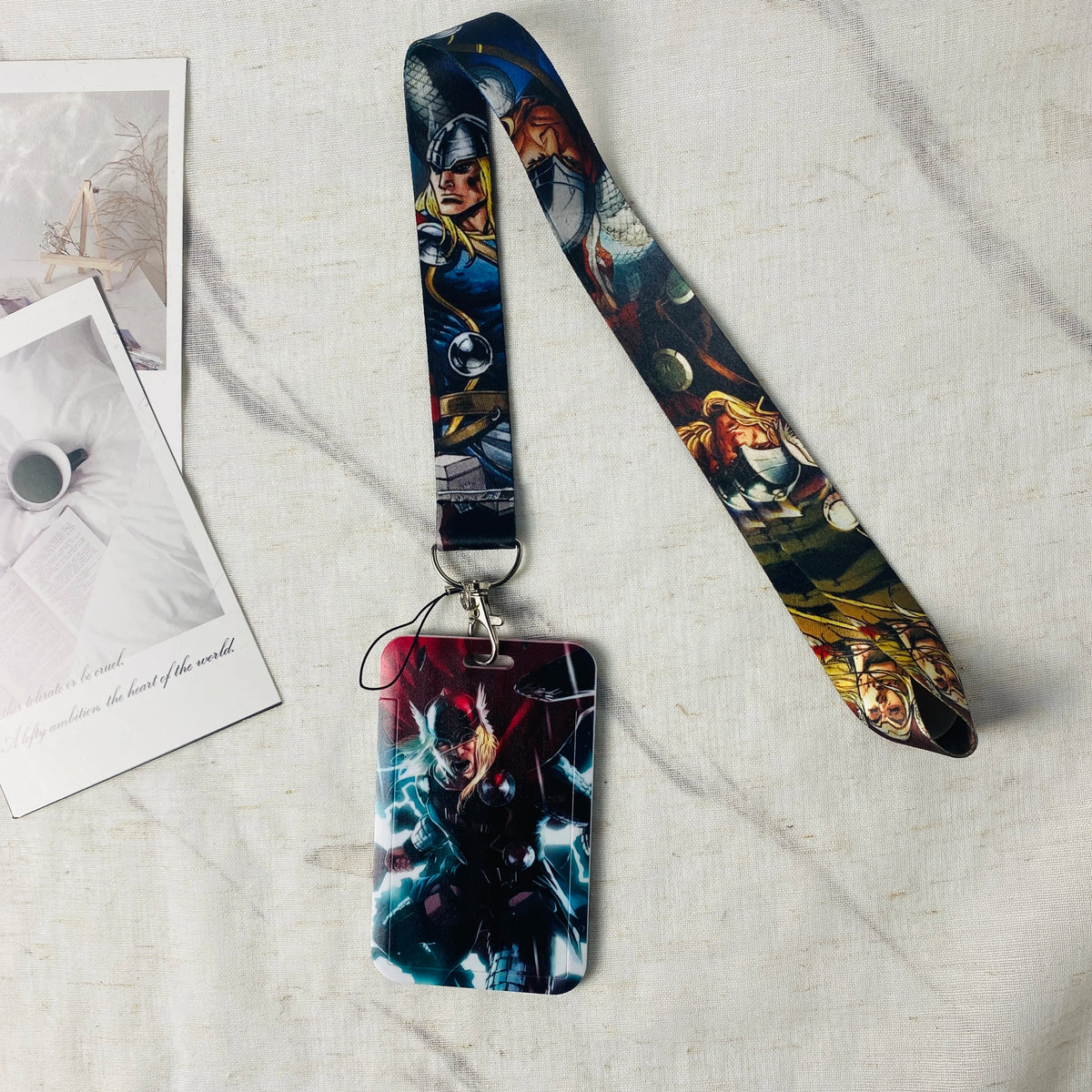 Anime Characters Card Holder Lanyard Keychain Bus ID Credit Card Cover Fans Gift