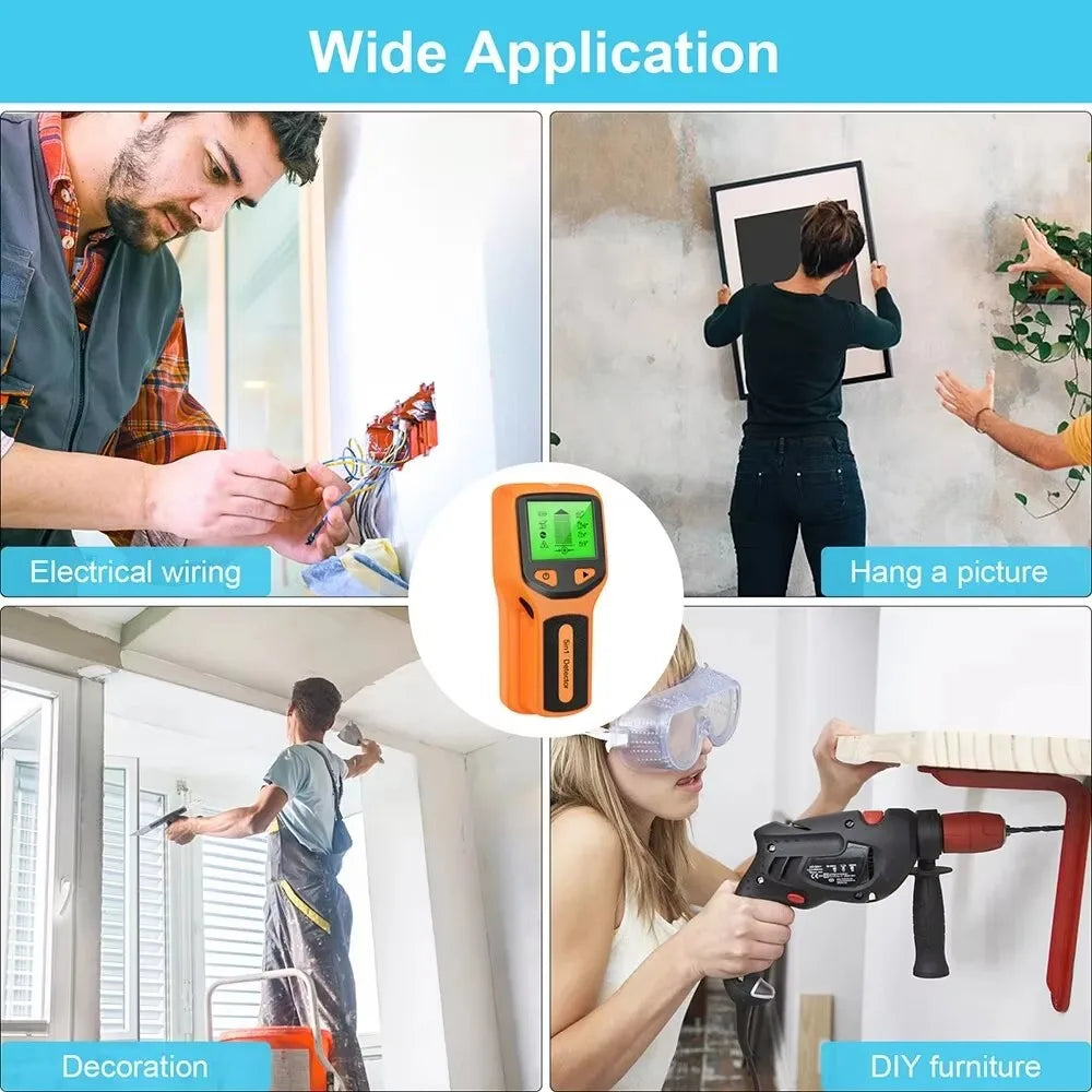 Wall Stud Detector – 5-in-1 Electronic Stud, Metal & AC Wire Scanner with LCD Display