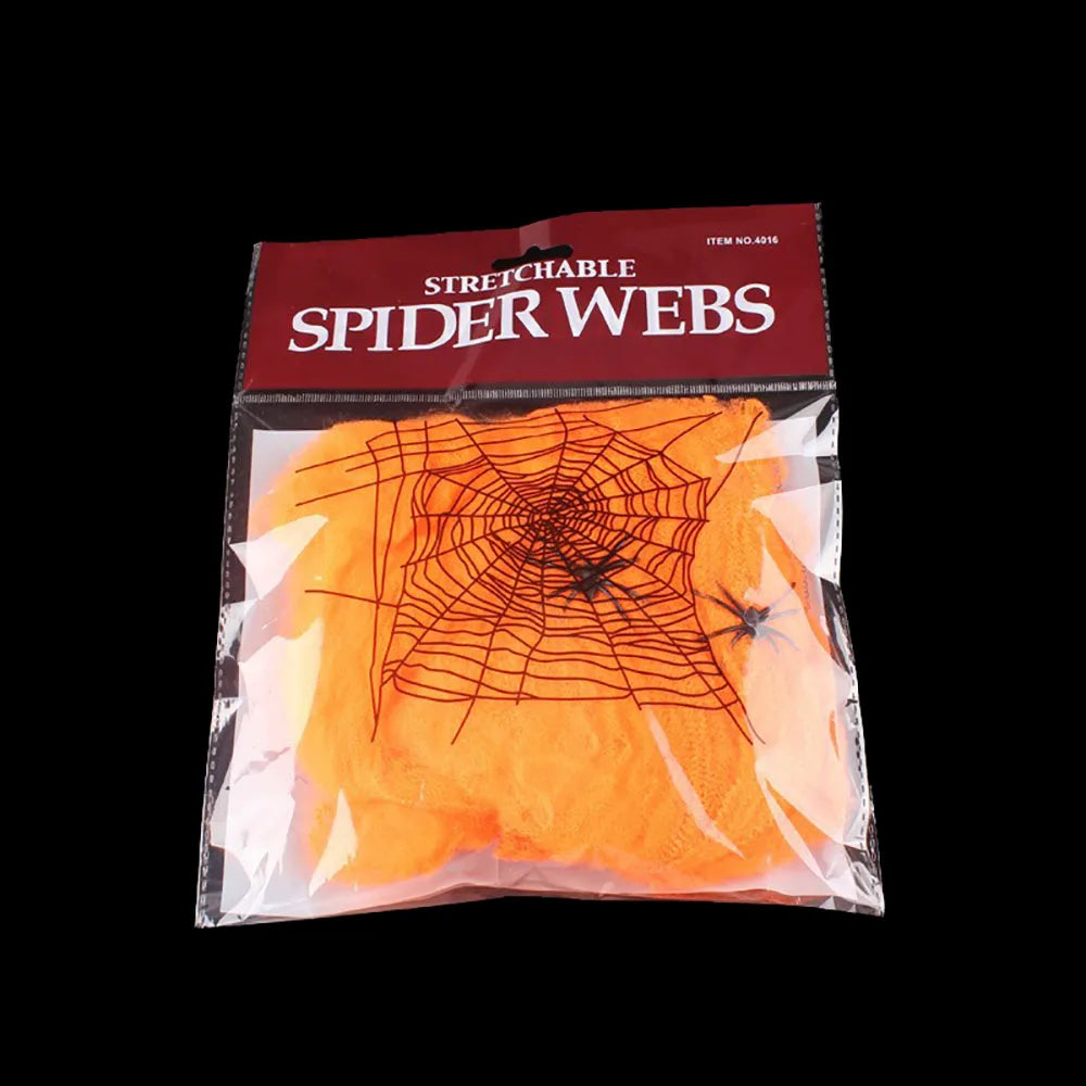Halloween Spider Web Decoration Stretchy Cobweb with Spiders Gothic Haunted House Decor
