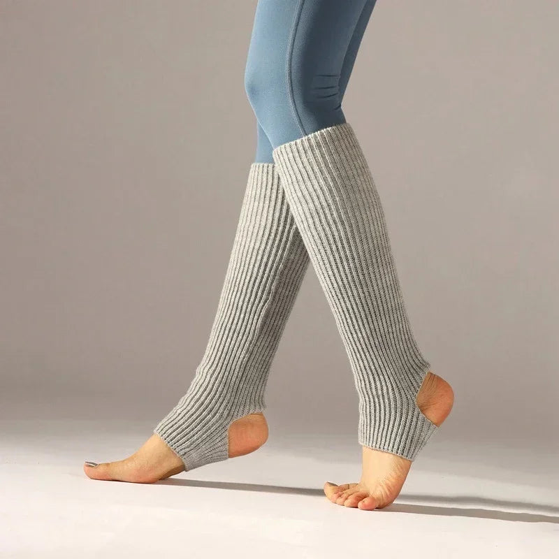 Y2K Knitted Wool Leg Warmers – Slouchy Winter Boot Socks for Women