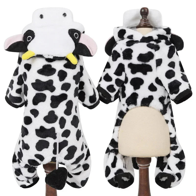 Winter Pet Jumpsuit for Small Dogs & Cats – Warm Plush Cartoon Animal Costume Onesie