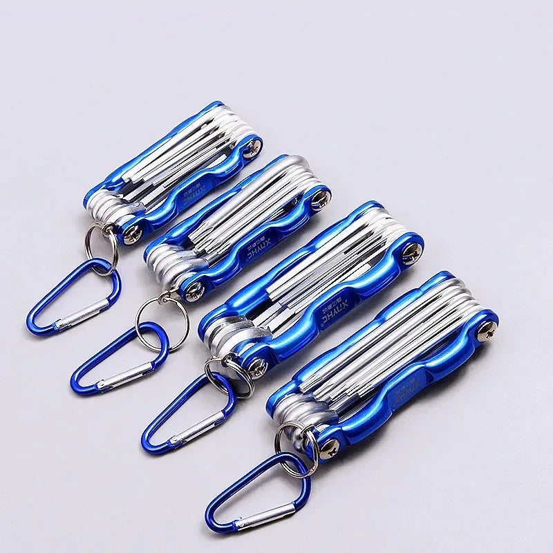 Portable Folding Hex Wrench Set - Metric Allen Key and Torx Spanner Hand Tool