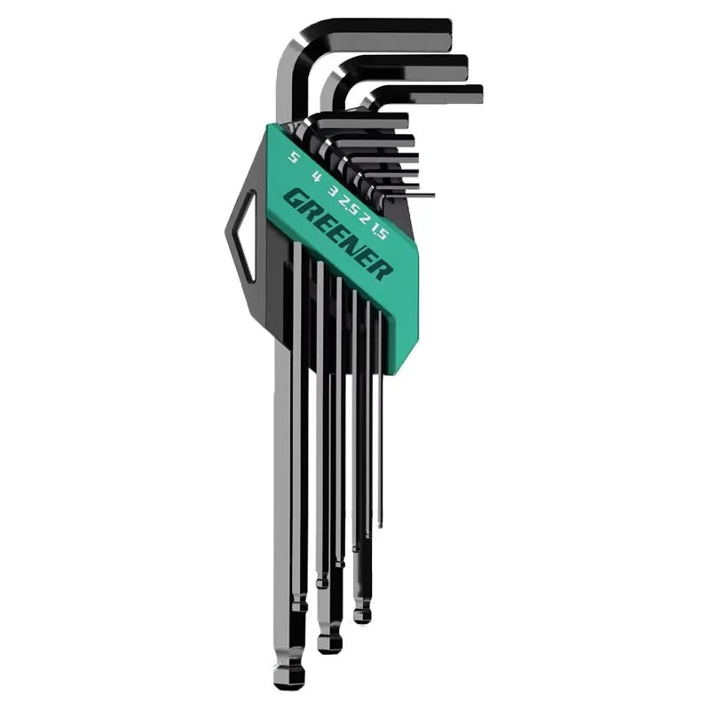 GREENERY L-Type Hex Key Set - High-Strength Metric Allen Wrench for Socket Screws