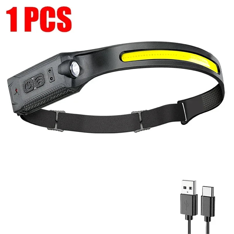 Rechargeable LED Headlamp - 3-Mode USB Work Headlight for Repairs, Camping & Emergencies