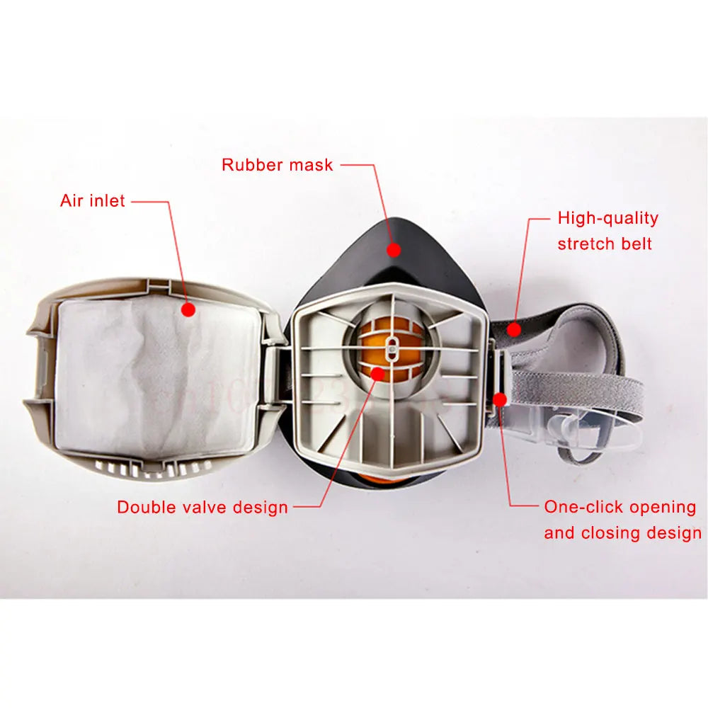 Reusable Dust Mask Respirator with Filters, Half Face for Sanding & Grinding