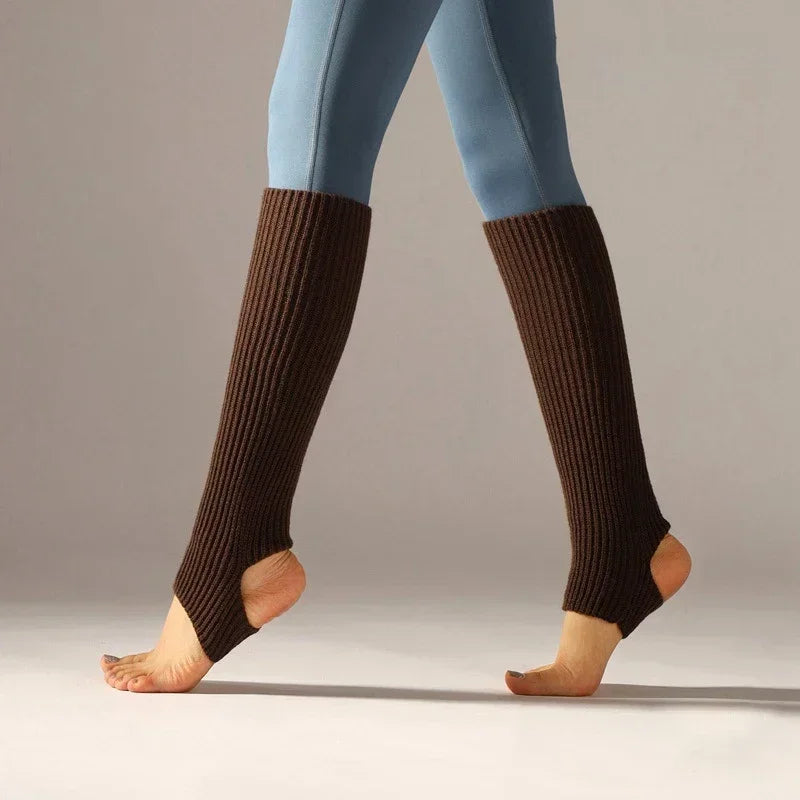 Y2K Knitted Wool Leg Warmers – Slouchy Winter Boot Socks for Women