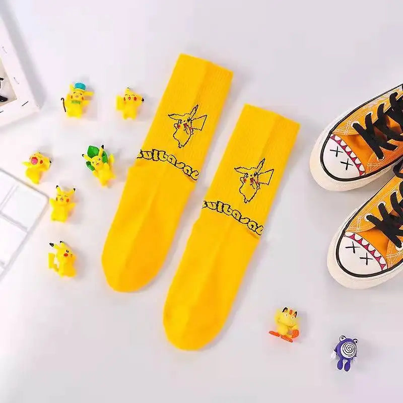 Pokémon Long Crew Socks – Pikachu, Eevee & Gengar Anime Cartoon Harajuku Athletic Socks