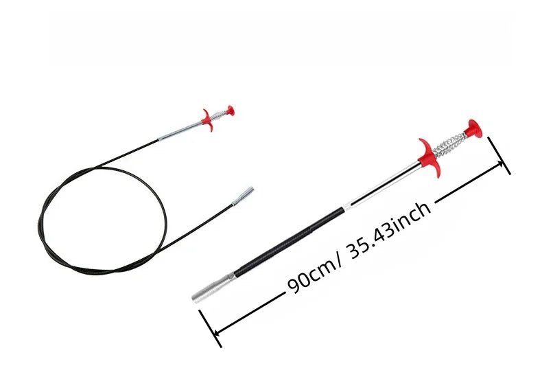 Spring Drain Snake Pipe Dredging Tool for Clogged Sinks, Toilets & Sewers