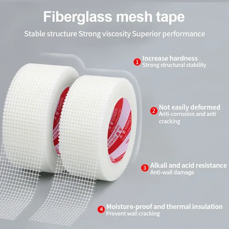 Self-Adhesive Fiberglass Mesh Tape 20M – Drywall Seam & Crack Repair Roll for Walls and Ceilings