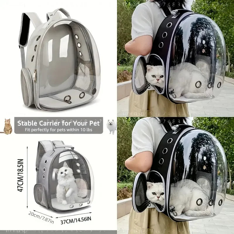 Pet Cat Carrier Backpack Double Shoulder Space Capsule Portable Travel Bag for Small Cats Dogs Breathable Outdoor Pet Carrier