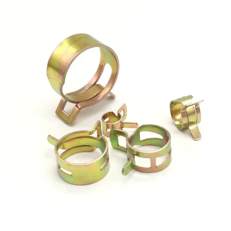 Hose Clamps 5-25mm 65Mn Steel Spring Clamp Set for Water Pipe (5/10/30 pcs)