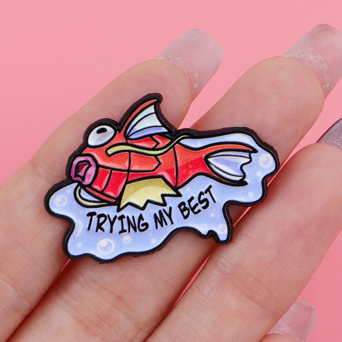 Cute Red Fish Enamel Pin – Cartoon Anime Lapel Pin Brooch for Backpacks, Jackets and Hats