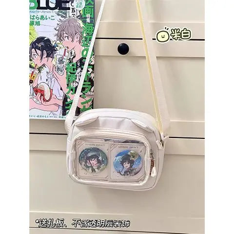 Y2K Clear Ita Crossbody Bag, Transparent Cartoon Doll Display Phone Bag