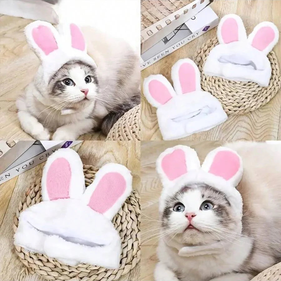 Pet Hats for Small Dogs and Cats, Lion Mane and Rabbit Ear Costume Headwear