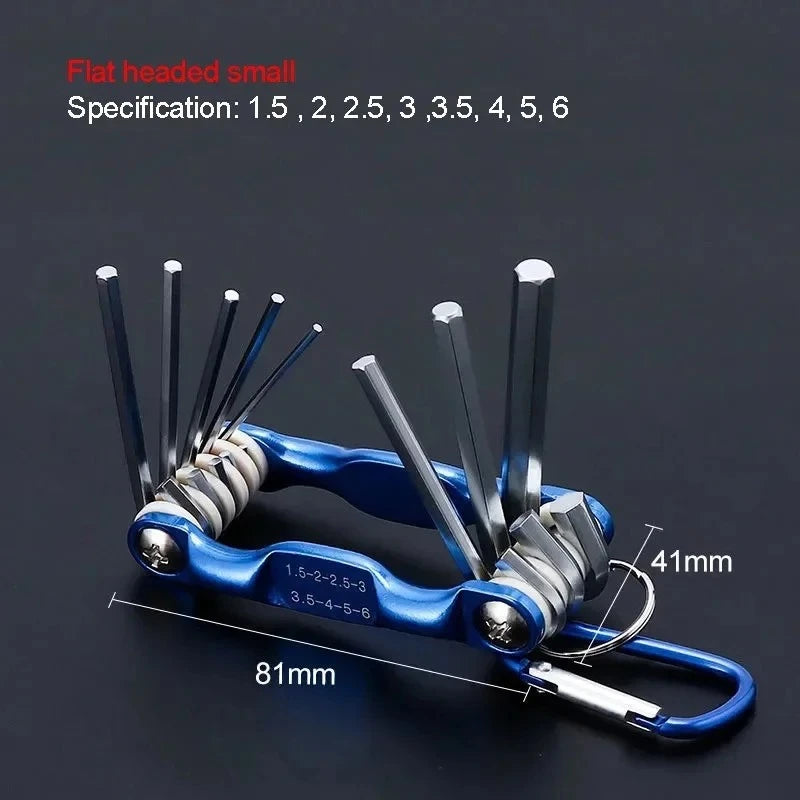Portable Folding Hex Wrench Set - Metric Allen Key and Torx Spanner Hand Tool