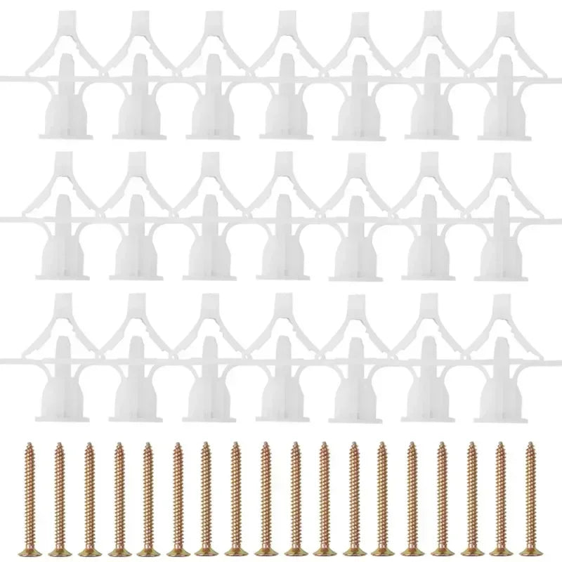 Plasterboard Expansion Screws with Plastic Toggle Anchors – Hollow Drywall Wall Plug Fixing Kit