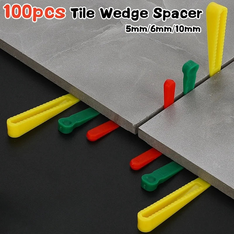Tile Leveling Spacer Clips 100pcs, Reusable 5/6/10mm Wedge Tile Spacers