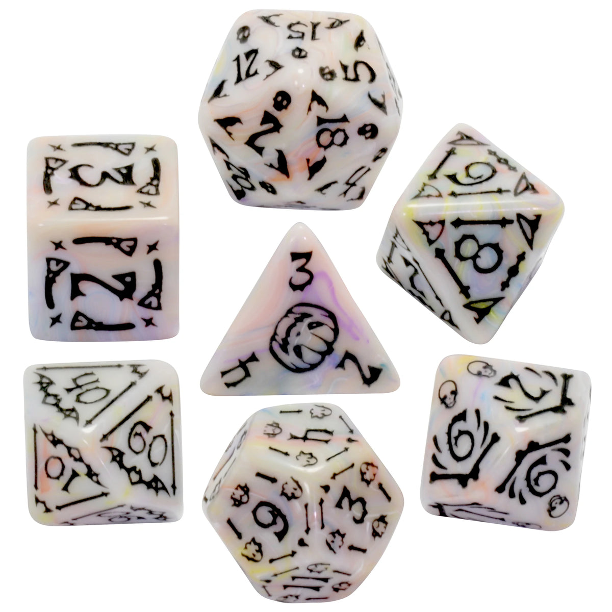 Halloween DND Dice Set 7-Piece Polyhedral RPG Dice D4-D20