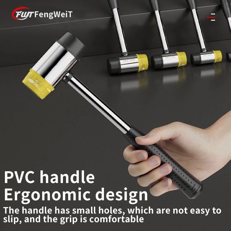 Dual Head Rubber Mallet with Insulated Detachable Handle – Soft Hammer for DIY