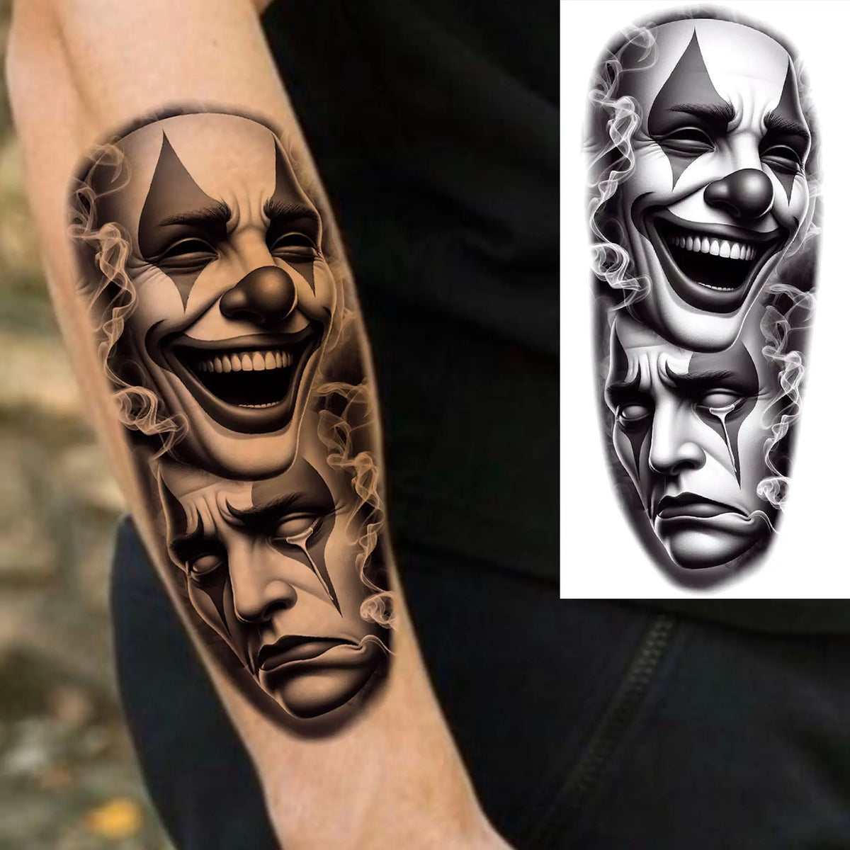 Full Arm Temporary Tattoo Sleeve, Waterproof Realistic Fake Tattoos for Men and Women