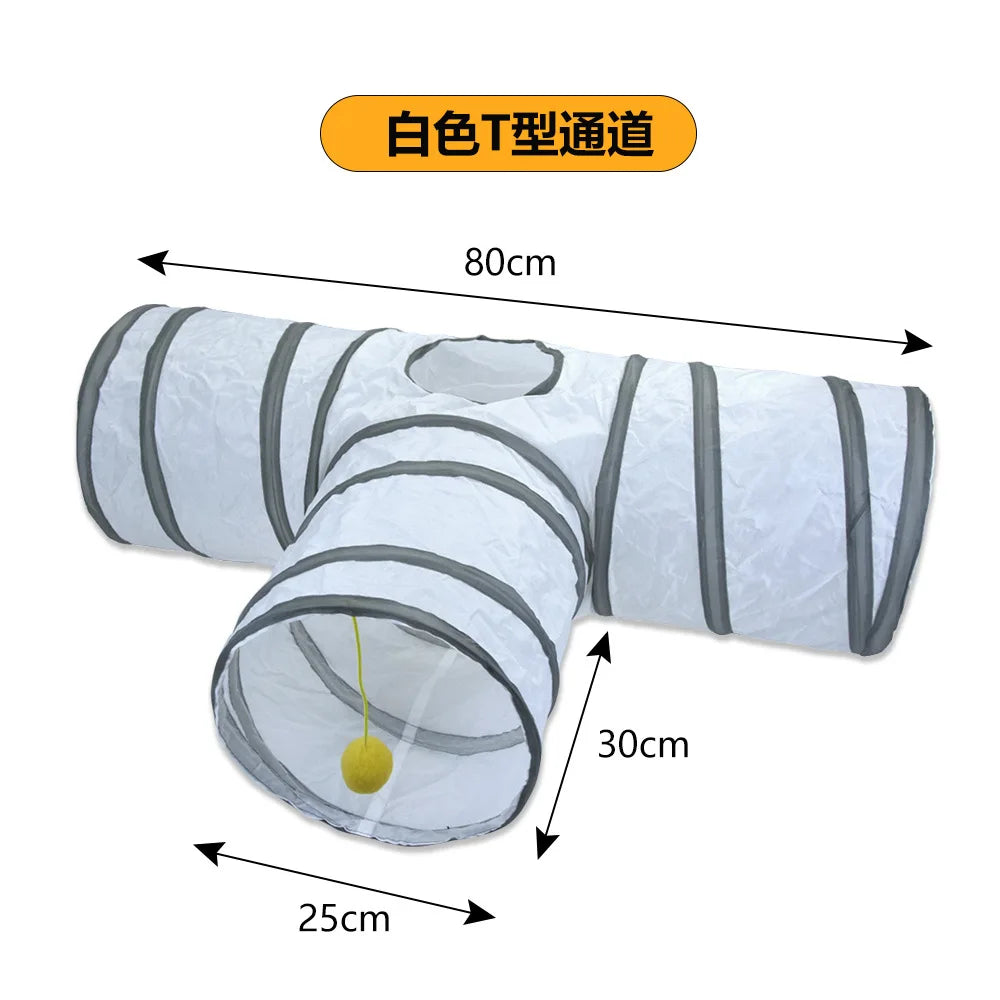 Foldable Cat Tunnel Tube – Interactive Play Tunnel Toy for Kittens, Puppies & Rabbits