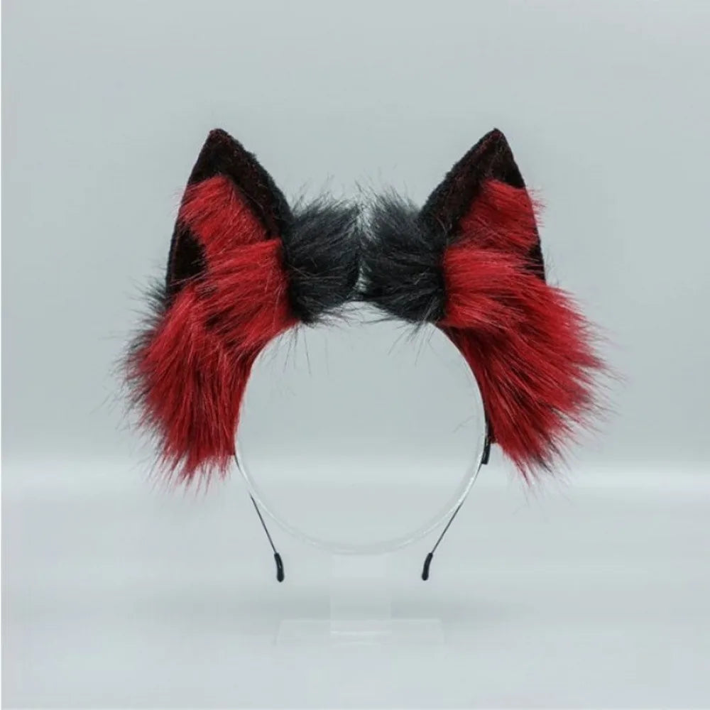 Lolita Cat Ears Headband - Plush Fluffy Animal Ear Hair Hoop for Cosplay