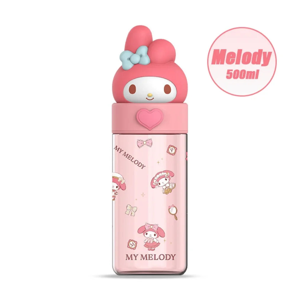 Sanrio 500ml Water Bottle Cup – Kawaii Hello Kitty, Kuromi & Cinnamoroll Portable Tumbler