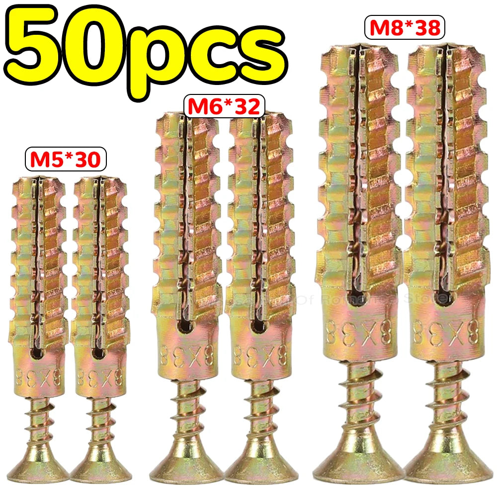 Heavy Duty Steel Wall Anchor Kit with Self-Tapping Screws for Drywall