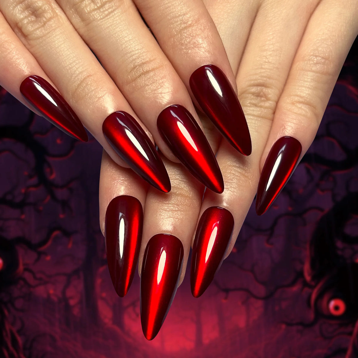24Pcs Black Y2K Press On Nails, Diamond Butterfly Halloween Long Almond Tips
