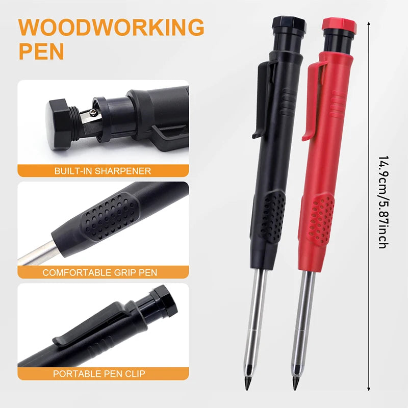Carpenter Pencil Set 2.8mm Flat Construction Marking Pencils