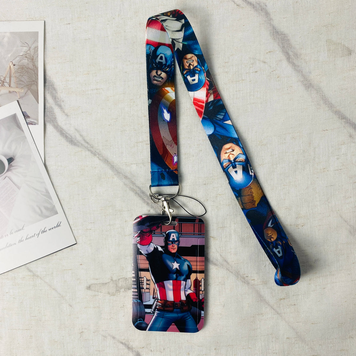 Anime Characters Card Holder Lanyard Keychain Bus ID Credit Card Cover Fans Gift