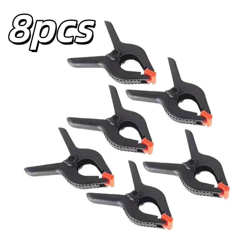 8-Piece Heavy-Duty Spring Clamps Set, 3-Inch Wide Jaws, Non-Slip