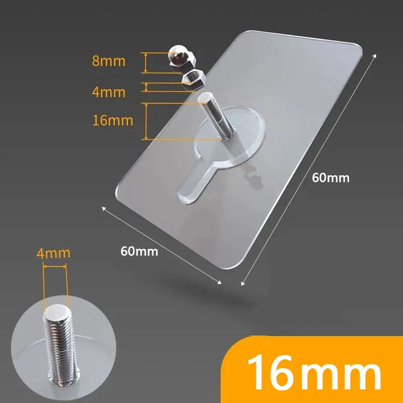 Punch-Free Screw Hooks – Adhesive Wall Picture Hangers, No-Drill Invisible Hooks for Frames