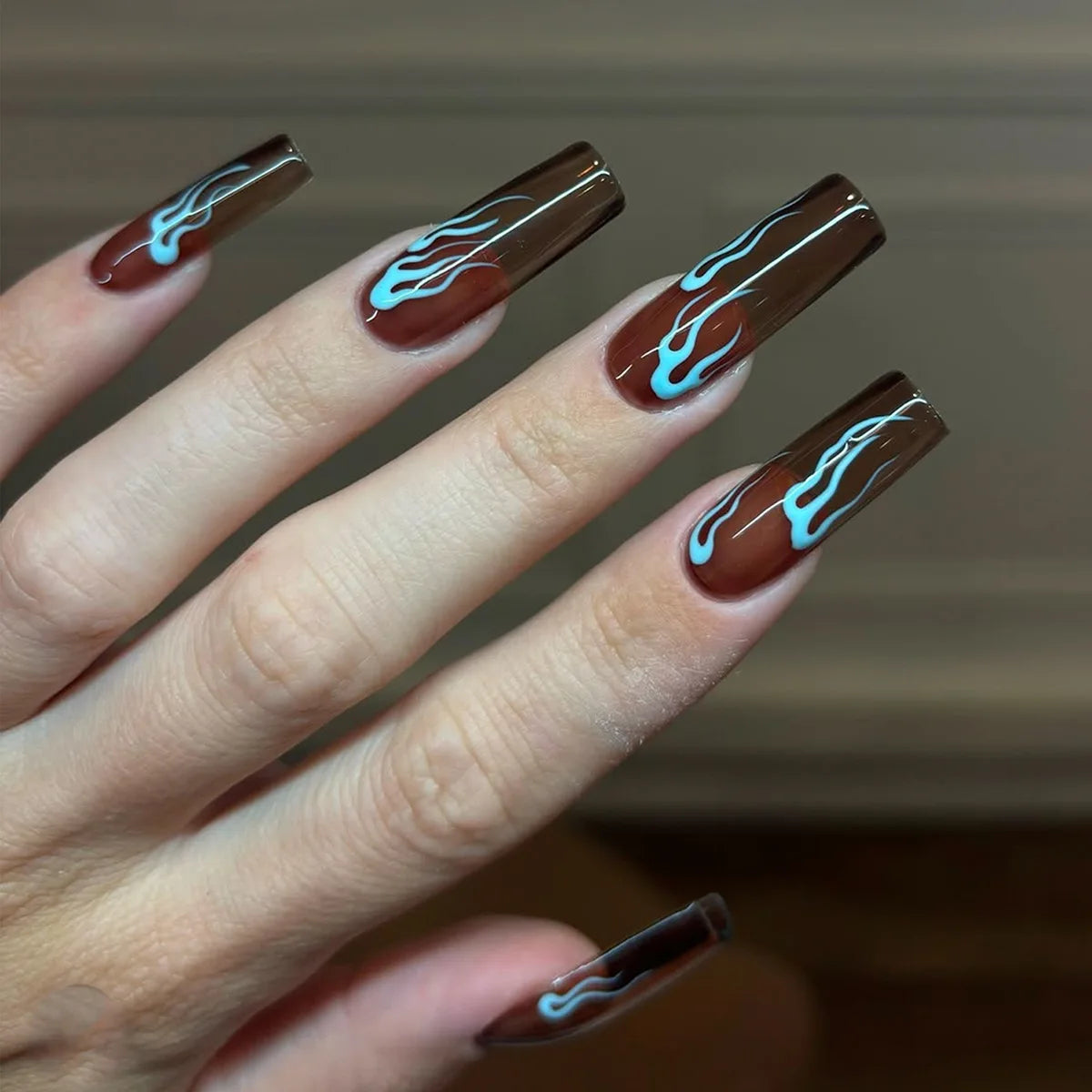 24pcs Halloween Black Snake Press On Nails, Gothic Y2K Long Pointy Nail Tips