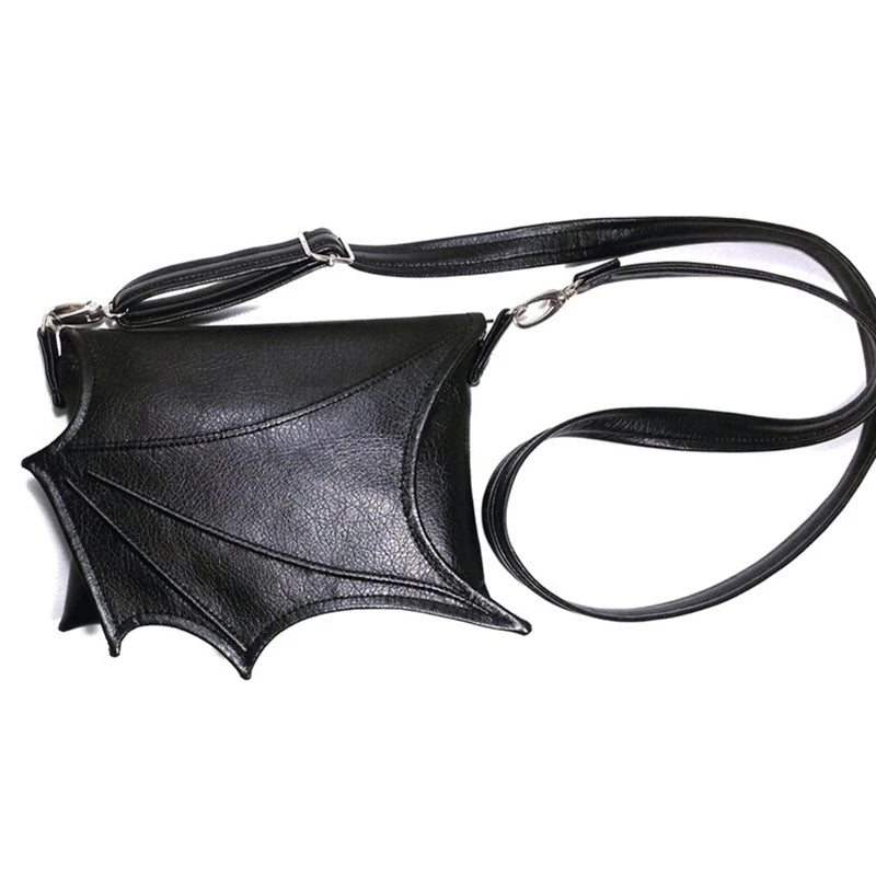 Black Bat Wing Crossbody Bag – Gothic Style Small Batwing Purse Handbag for Women