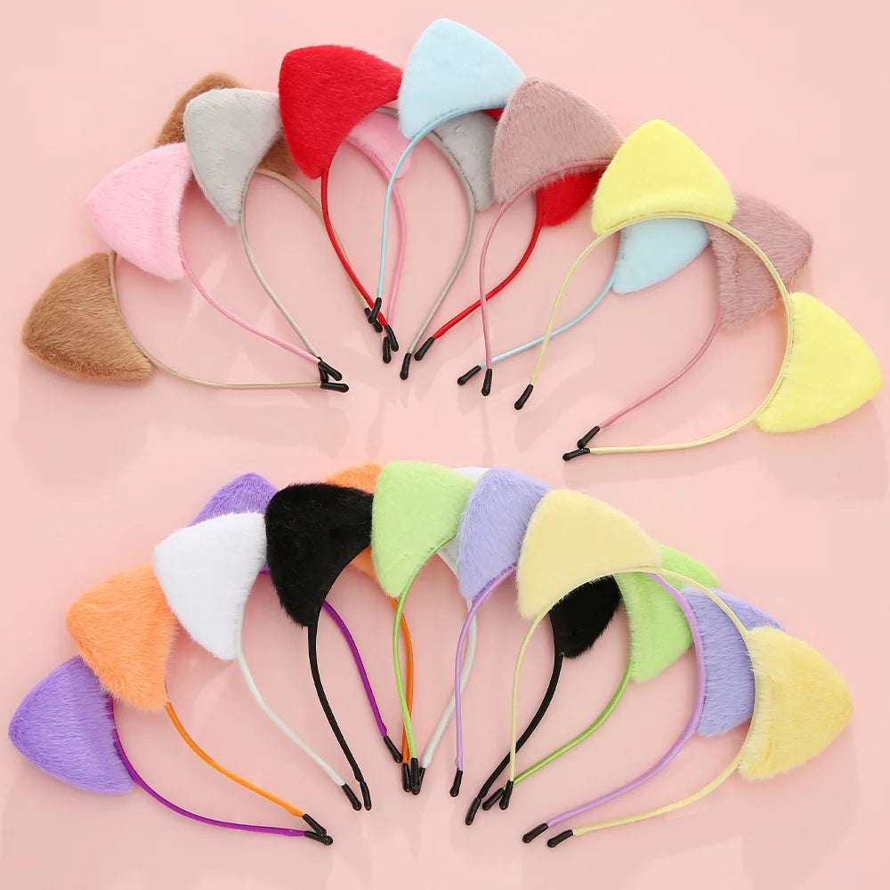 Cute Furry Cat Ears Headband – Cosplay Fancy Dress Hairband for Women & Girls