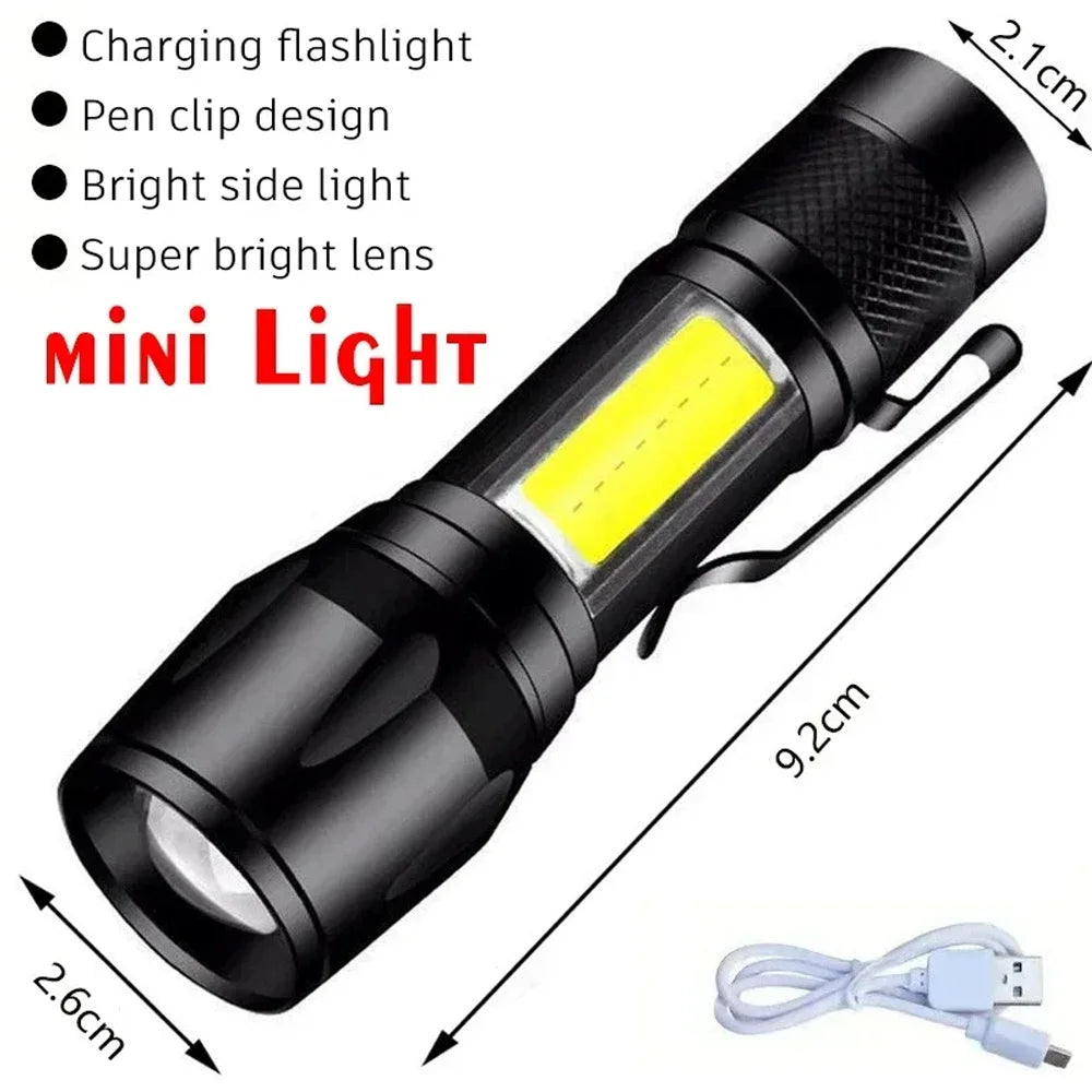 Rechargeable LED Flashlight – High Power Tactical Torch with Zoom & Multiple Modes for Work, Camping & Emergencies