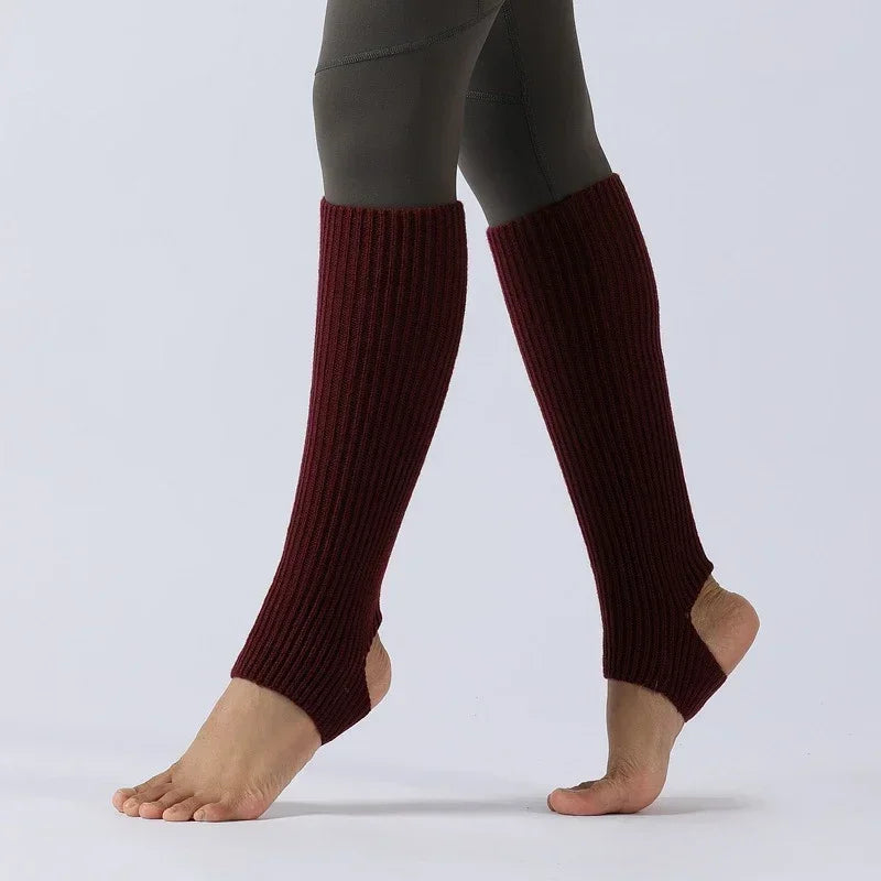 Y2K Knitted Wool Leg Warmers – Slouchy Winter Boot Socks for Women
