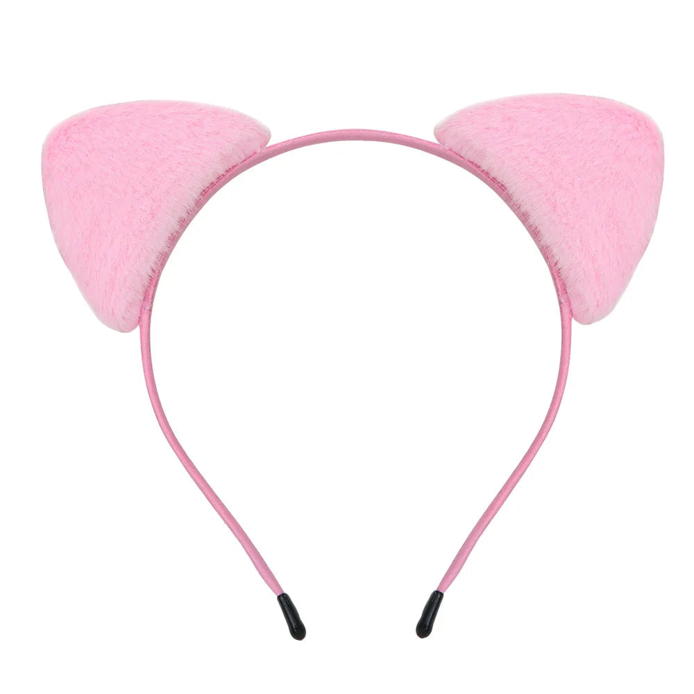 Cute Furry Cat Ears Headband – Cosplay Fancy Dress Hairband for Women & Girls