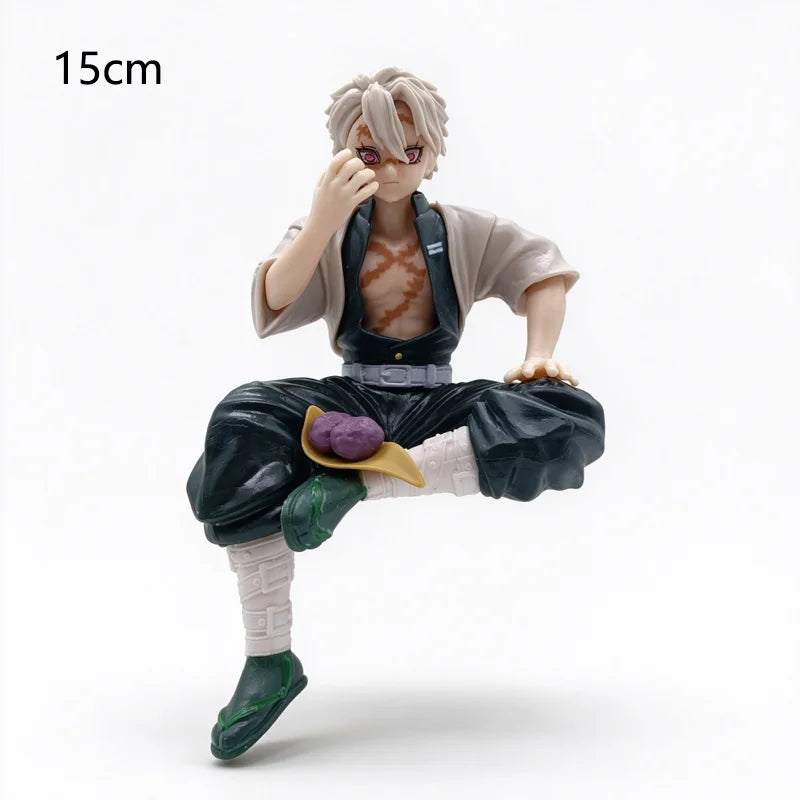 Demon Slayer Sitting Figures, Rice-Eating Tanjiro Nezuko Anime Figurine Desk Decor