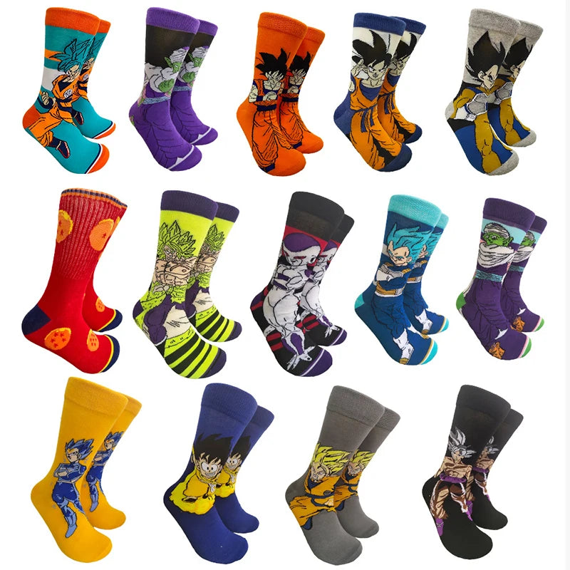 Bandai Dragon Ball Mid-Tube Socks – Anime Cartoon Cotton Crew Socks for Men