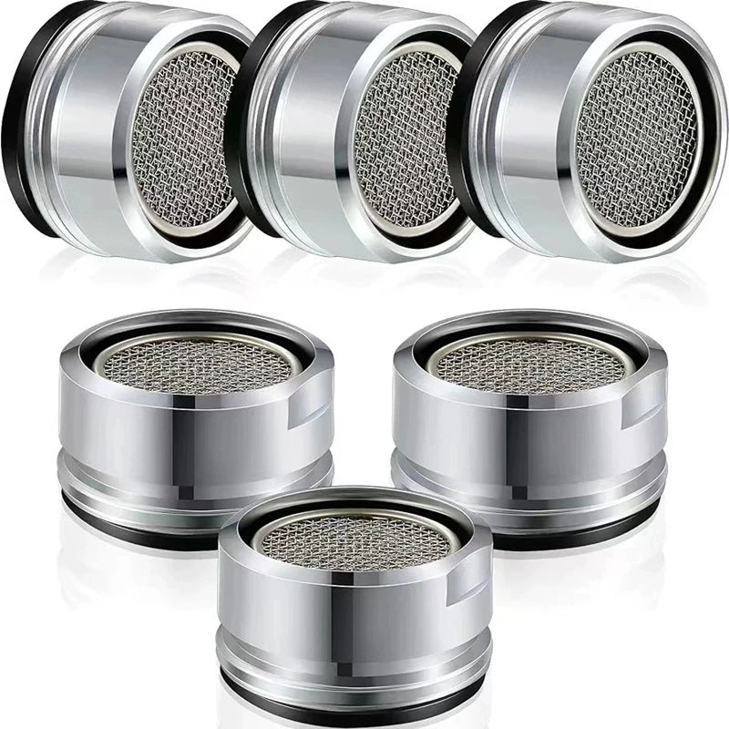 Faucet Aerator Set – 6 Brass Water-Saving Splash Filter Tap Aerators with Install Tool