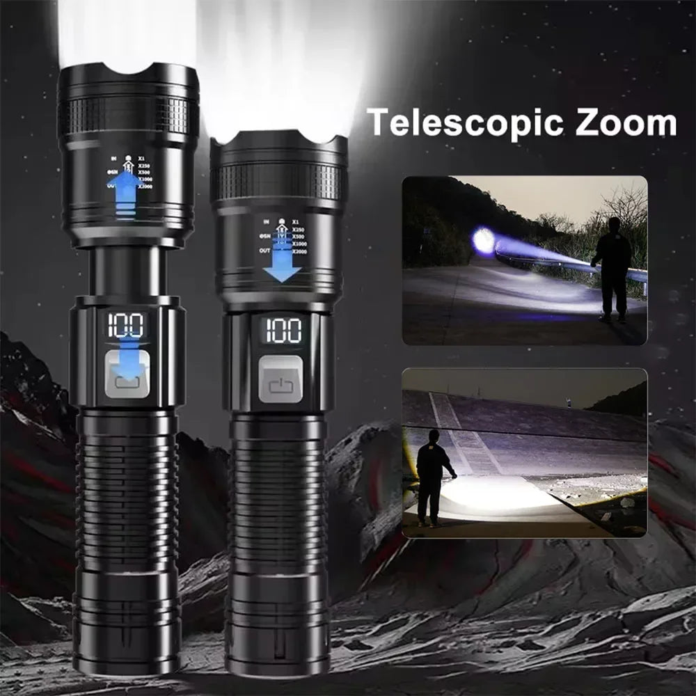 Rechargeable LED Flashlight – High Power Tactical Torch with Zoom & Multiple Modes for Work, Camping & Emergencies
