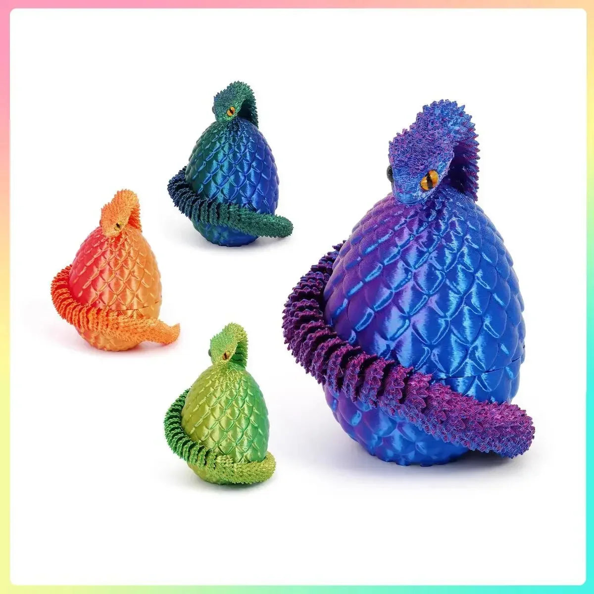 Anime 3D Printed Snake Egg Fidget Action Figure Stress Relief Desktop Ornament Gift