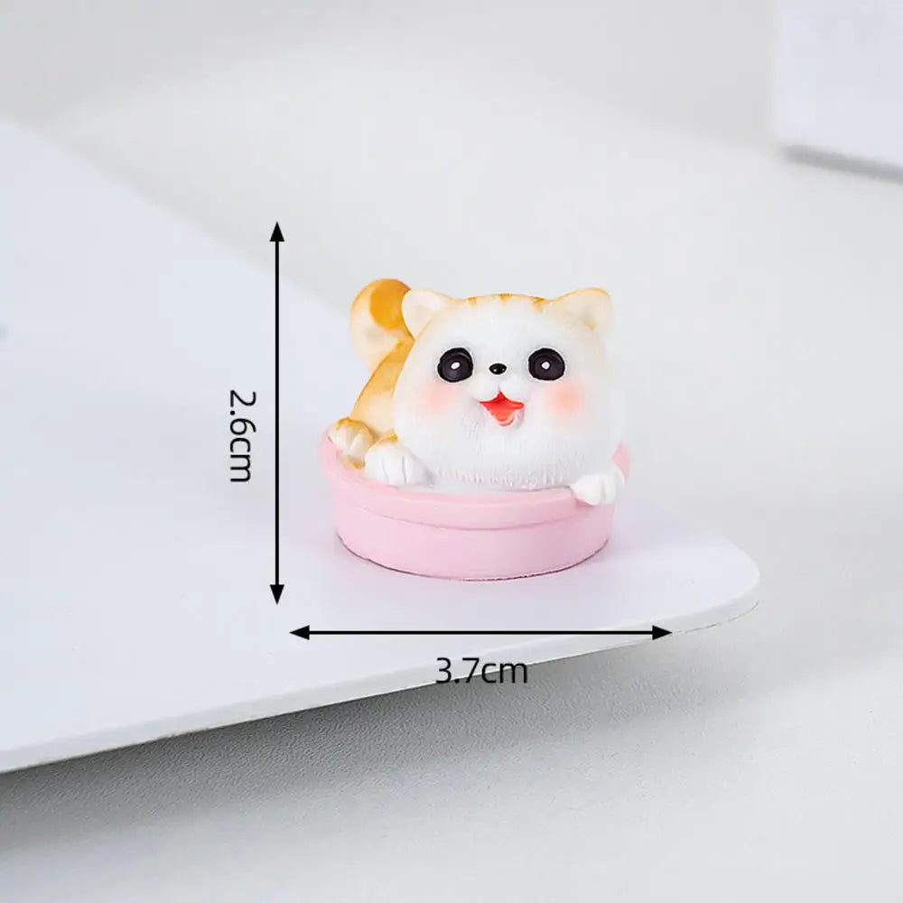 Black Cat Resin Figurine Mini Cartoon Animal Ornament Desktop Decoration Car Micro-Landscape