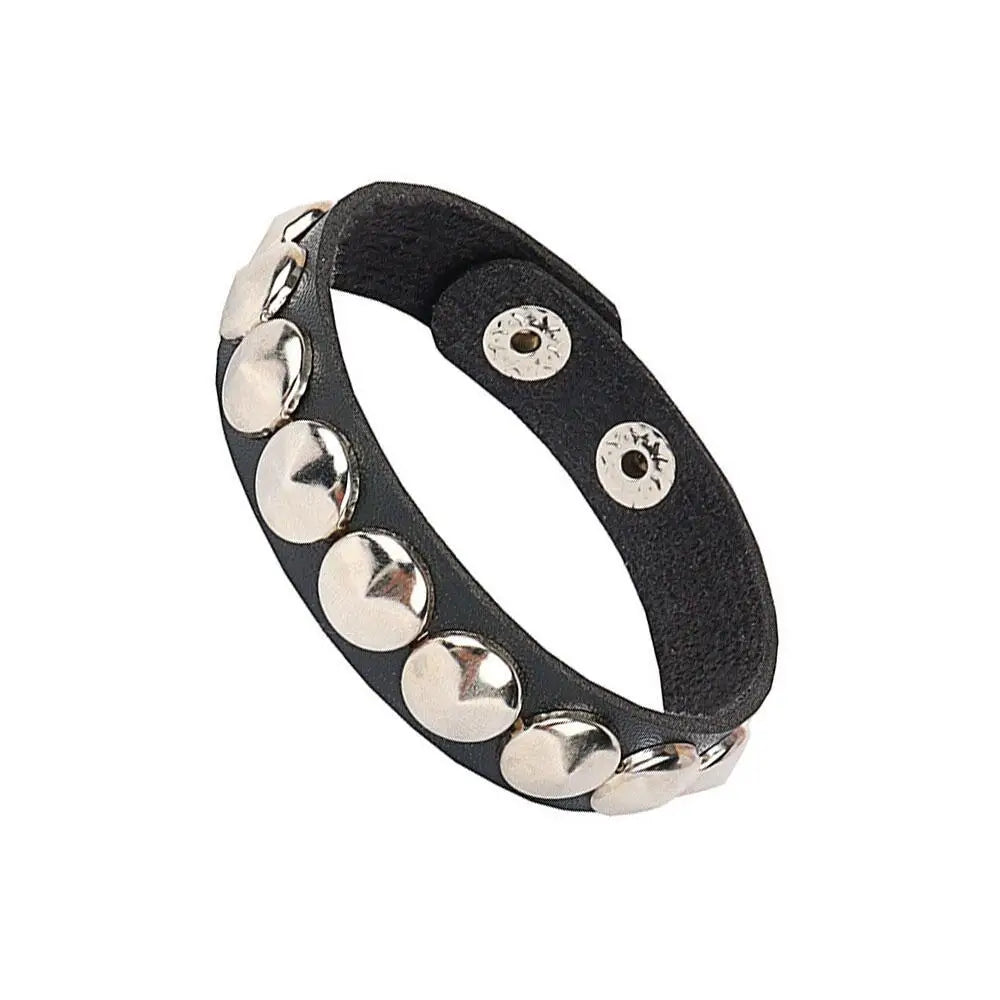 Punk Dark PU Leather Layered Wrap Bracelet for Women and Men – Gothic Chain Hip Hop Rock Jewelry